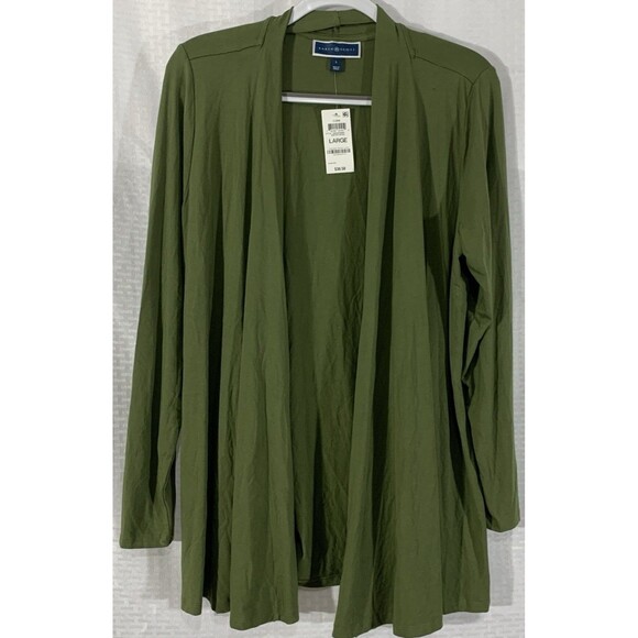 Karen Scott Lightweight Cardigan Womens L Nwt Moss Green - Picture 1 of 4